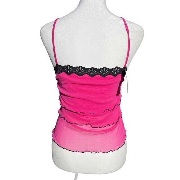 NWT Rampage Fushia with Black Lace Lingire Top Sz M - Picture 3 of 5